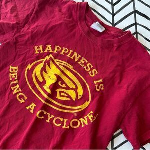 Glidan Iowa State Happiness is Being a Cyclone Red Tee Shirt